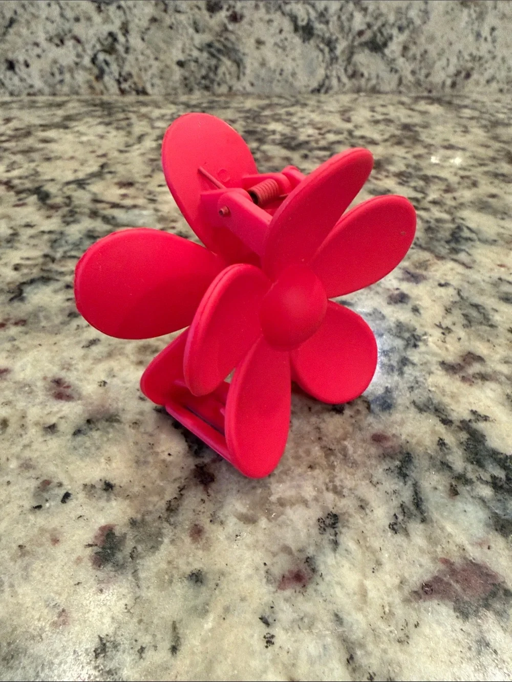 Flower Hair Clips - Red, Peach & White